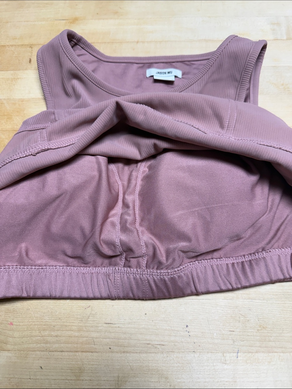 Jason Wu Mauve Ribbed Cropped Tank - Picture 4 of 4